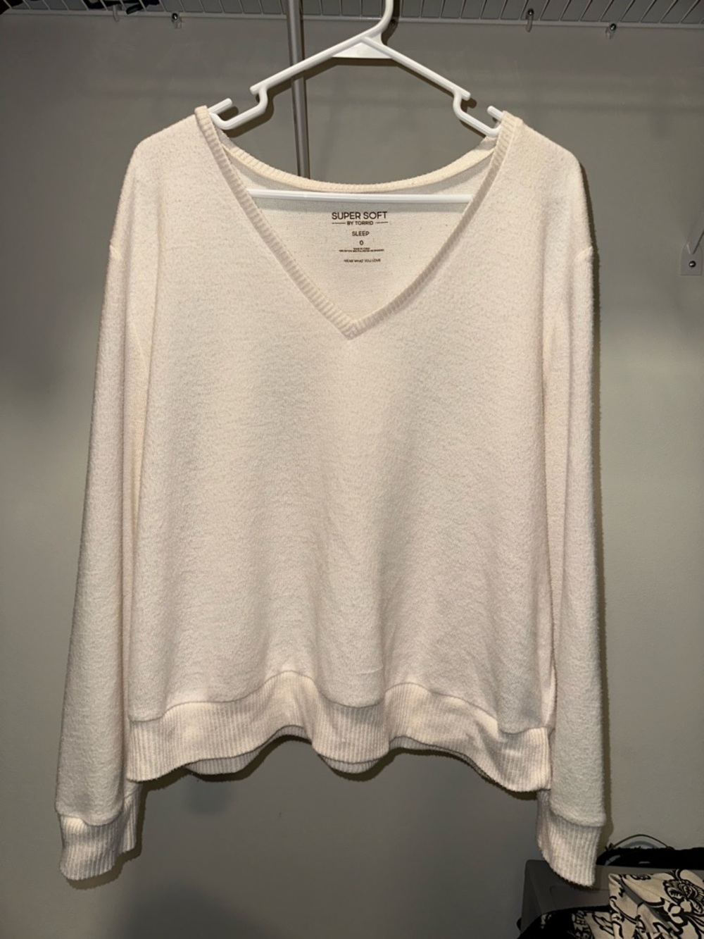 torrid Neutral Cream V-Neck Super Soft Top